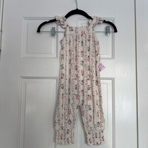April Cornell Kids Floral Romper - Cream and Pink